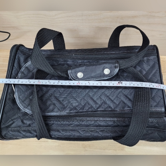 Sherpa deluxe medium airline approved pet carrier black herringbone EUC - Picture 11 of 15